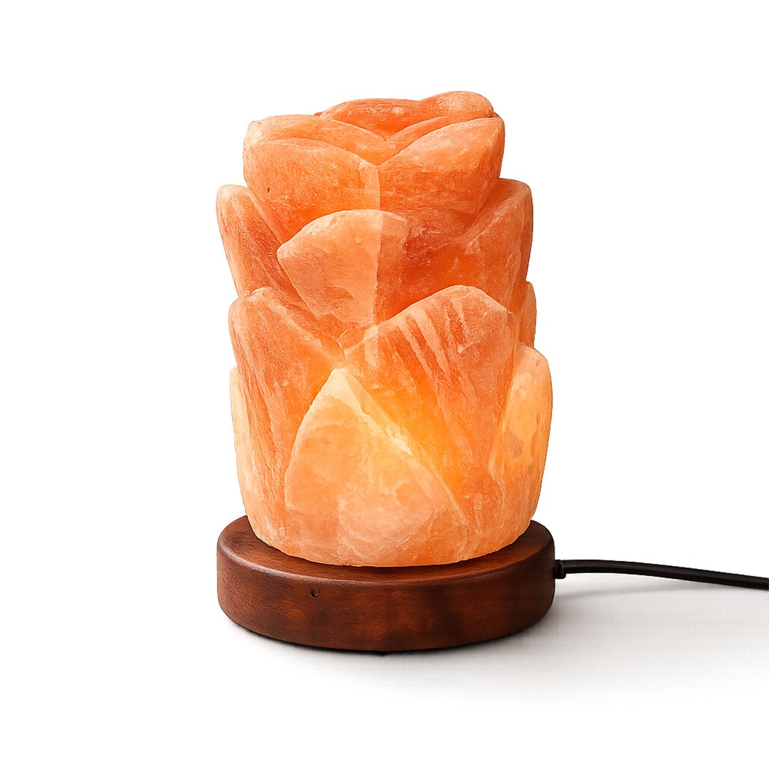 Himalayan Salt Lamp – Sculpted Floral Form
