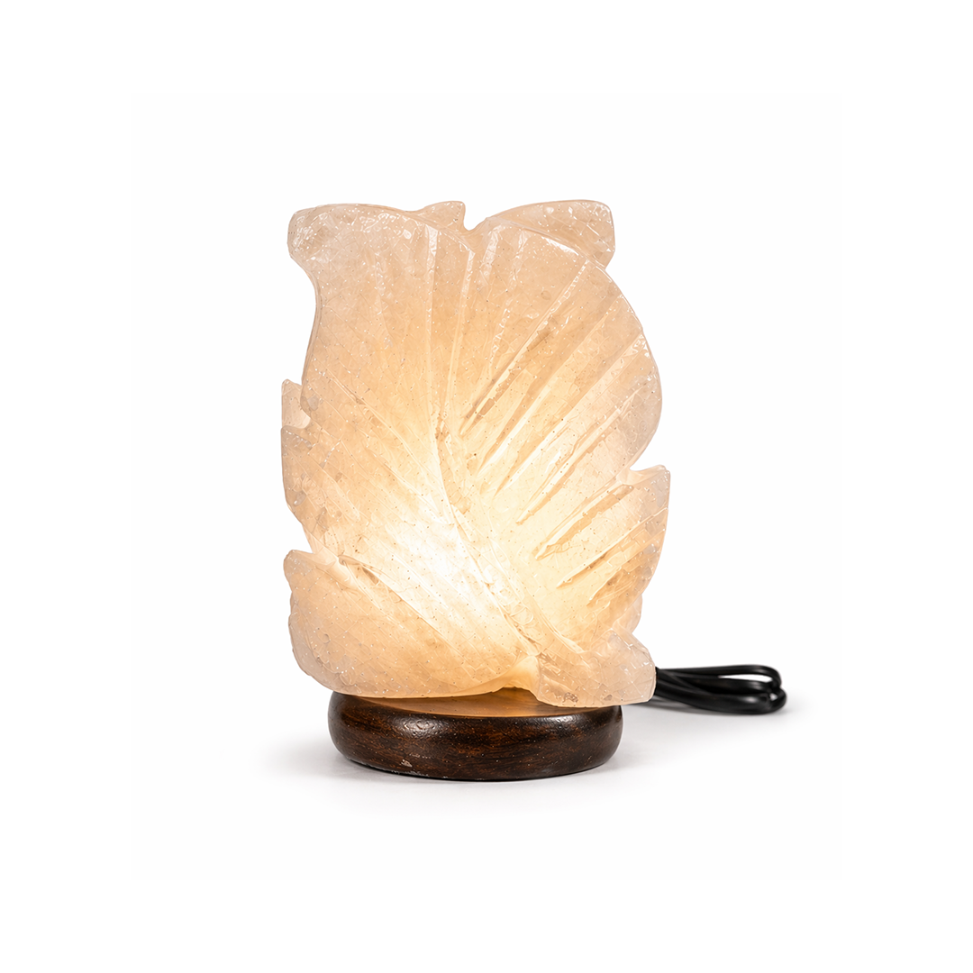 Himalayan Salt Lamp – Sculpted Leaf Form
