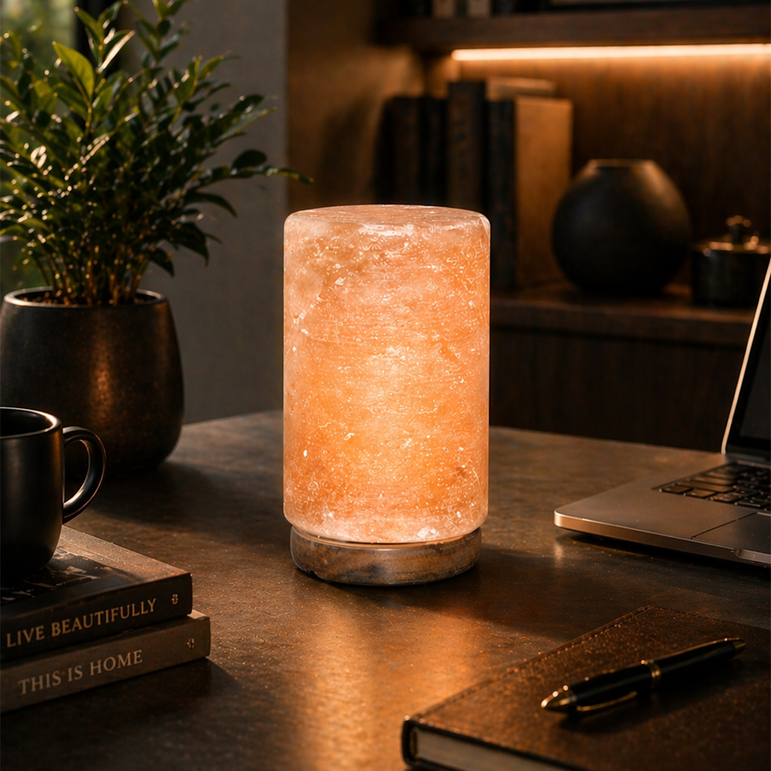 Himalayan Salt Lamp – Sculpted Cylinder Form