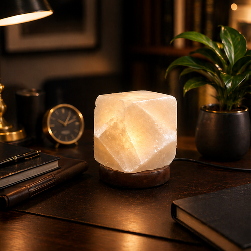 Himalayan Salt Lamp – Geometric Sculpt Form