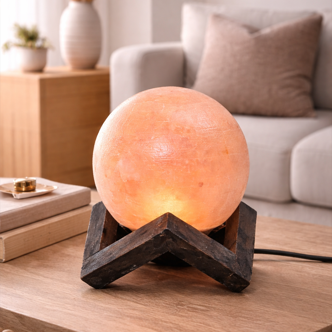 Himalayan Salt Lamp – Sculpted Orb Design