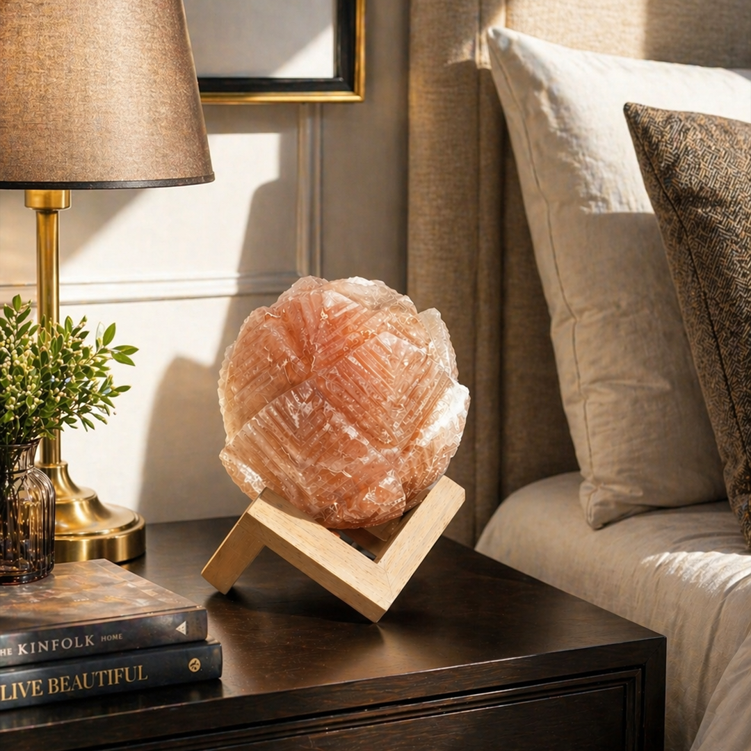 Himalayan Salt Lamp – Sculpted Rose Form