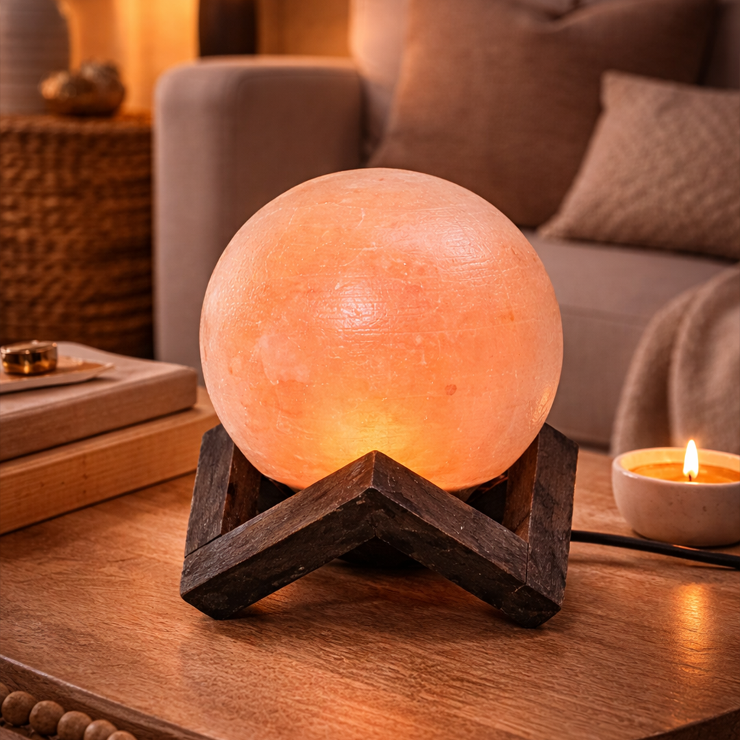 Himalayan Salt Lamp – Sculpted Orb Design