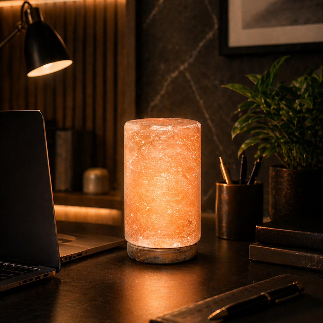 Himalayan Salt Lamp – Sculpted Cylinder Form
