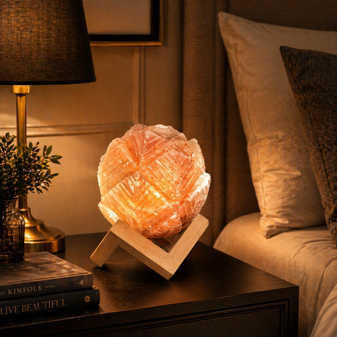 Himalayan Salt Lamp – Sculpted Rose Form
