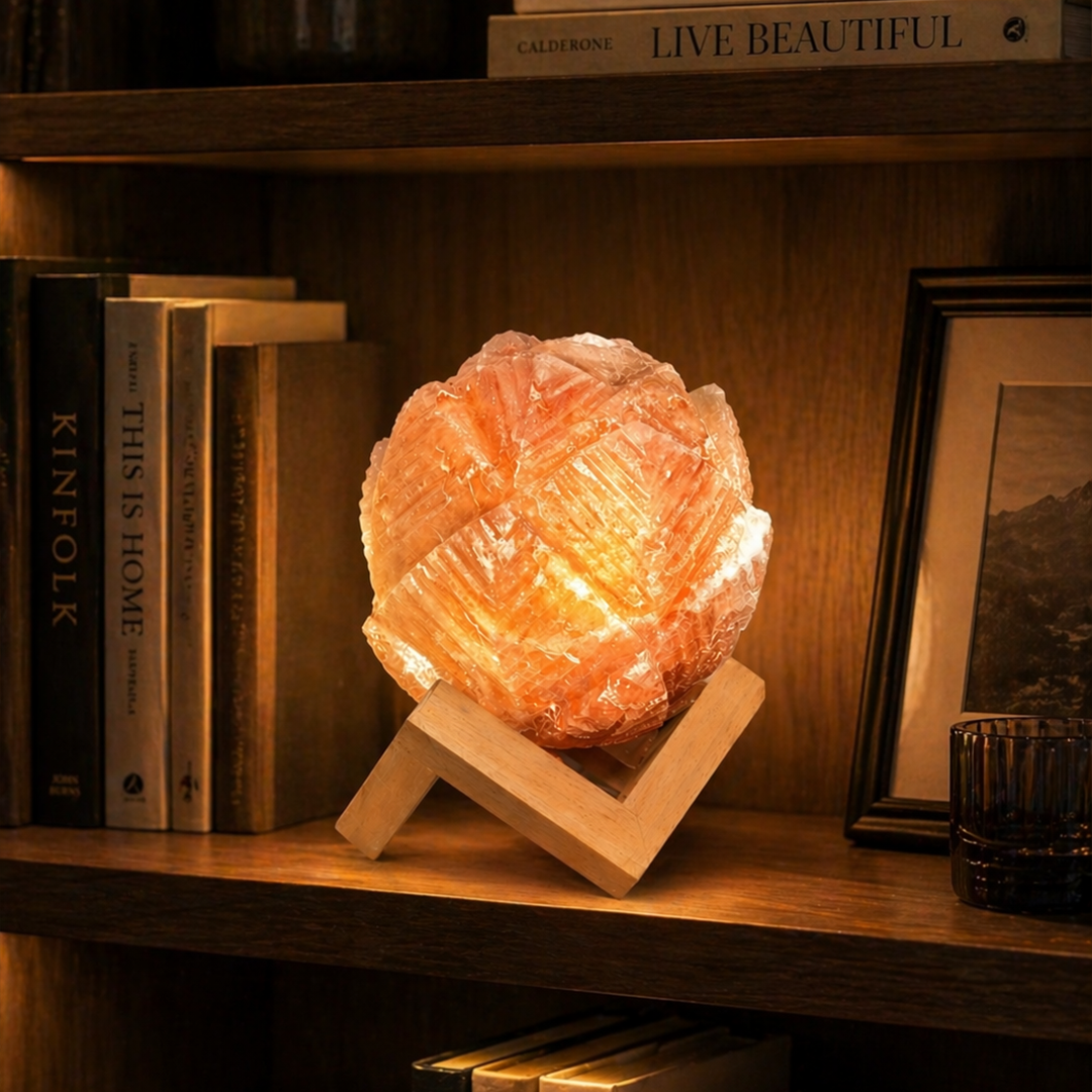 Himalayan Salt Lamp – Sculpted Rose Form