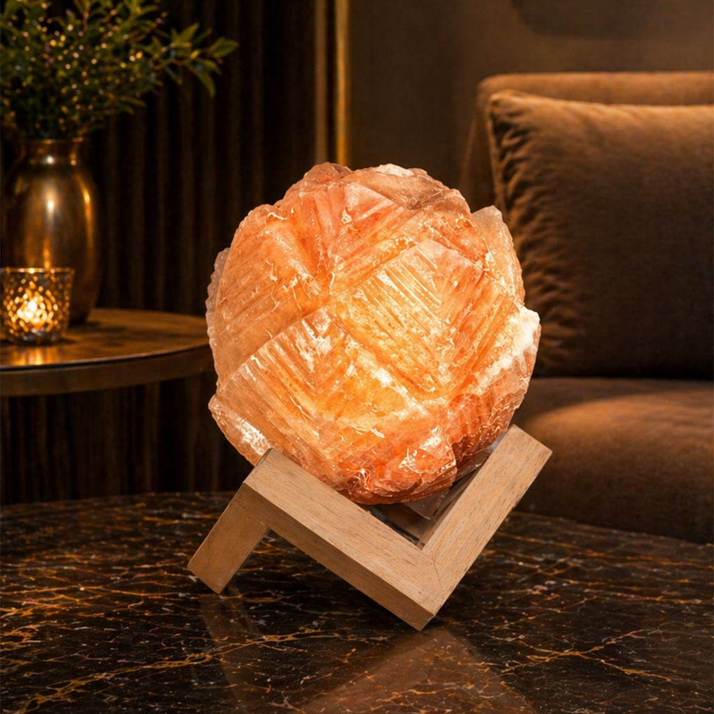 Himalayan Salt Lamp – Sculpted Rose Form